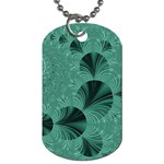 Biscay Green Black Spirals Dog Tag (One Side) Front