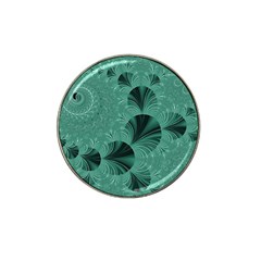 Biscay Green Black Spirals Hat Clip Ball Marker (10 Pack) by SpinnyChairDesigns