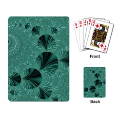 Biscay Green Black Spirals Playing Cards Single Design (rectangle) by SpinnyChairDesigns