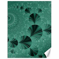 Biscay Green Black Spirals Canvas 18  X 24  by SpinnyChairDesigns