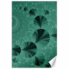 Biscay Green Black Spirals Canvas 20  X 30  by SpinnyChairDesigns