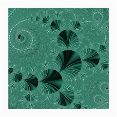 Biscay Green Black Spirals Medium Glasses Cloth (2 Sides) by SpinnyChairDesigns