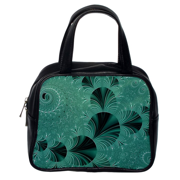 Biscay Green Black Spirals Classic Handbag (One Side)