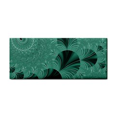 Biscay Green Black Spirals Hand Towel by SpinnyChairDesigns