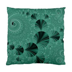 Biscay Green Black Spirals Standard Cushion Case (one Side) by SpinnyChairDesigns