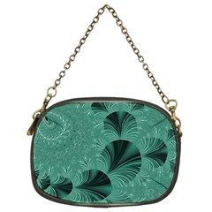 Biscay Green Black Spirals Chain Purse (two Sides) by SpinnyChairDesigns