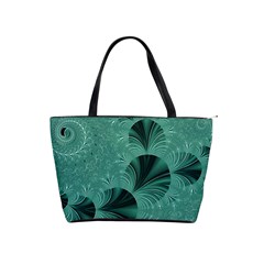 Biscay Green Black Spirals Classic Shoulder Handbag by SpinnyChairDesigns