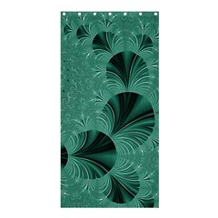 Biscay Green Black Spirals Shower Curtain 36  X 72  (stall)  by SpinnyChairDesigns