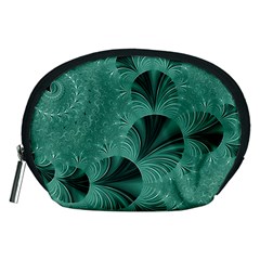 Biscay Green Black Spirals Accessory Pouch (medium)