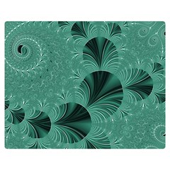 Biscay Green Black Spirals Double Sided Flano Blanket (medium)  by SpinnyChairDesigns