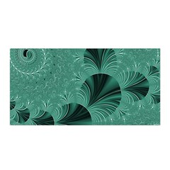 Biscay Green Black Spirals Satin Wrap by SpinnyChairDesigns