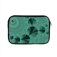 Biscay Green Black Spirals Apple Macbook Pro 15  Zipper Case by SpinnyChairDesigns