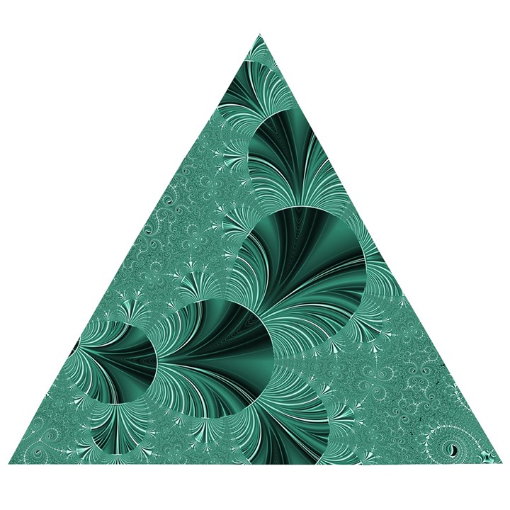 Biscay Green Black Spirals Wooden Puzzle Triangle