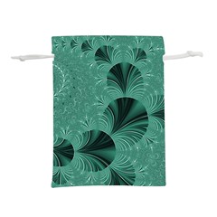 Biscay Green Black Spirals Lightweight Drawstring Pouch (m) by SpinnyChairDesigns