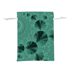 Biscay Green Black Spirals Lightweight Drawstring Pouch (l) by SpinnyChairDesigns