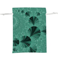 Biscay Green Black Spirals  Lightweight Drawstring Pouch (xl) by SpinnyChairDesigns