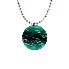 Biscay Green Black Swirls 1  Button Necklace