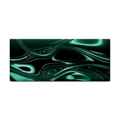 Biscay Green Black Swirls Hand Towel by SpinnyChairDesigns