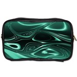 Biscay Green Black Swirls Toiletries Bag (Two Sides) Front