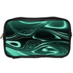 Biscay Green Black Swirls Toiletries Bag (Two Sides) Back