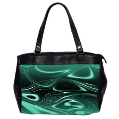 Biscay Green Black Swirls Oversize Office Handbag (2 Sides)