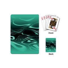 Biscay Green Black Swirls Playing Cards Single Design (Mini)