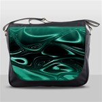 Biscay Green Black Swirls Messenger Bag Front