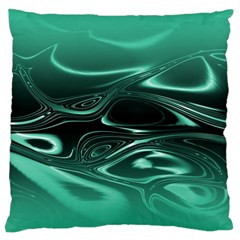 Biscay Green Black Swirls Standard Flano Cushion Case (two Sides) by SpinnyChairDesigns