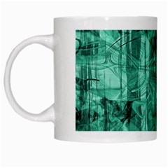 Biscay Green Black Textured White Mugs