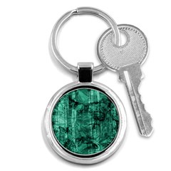 Biscay Green Black Textured Key Chain (round) by SpinnyChairDesigns