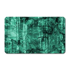 Biscay Green Black Textured Magnet (rectangular) by SpinnyChairDesigns