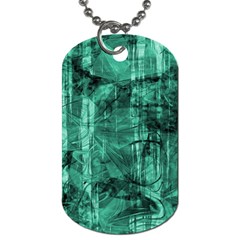 Biscay Green Black Textured Dog Tag (one Side) by SpinnyChairDesigns