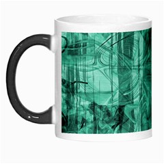 Biscay Green Black Textured Morph Mugs by SpinnyChairDesigns