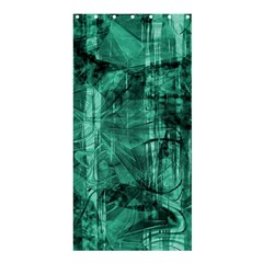 Biscay Green Black Textured Shower Curtain 36  X 72  (stall)  by SpinnyChairDesigns