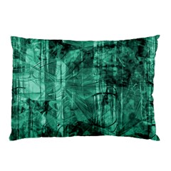 Biscay Green Black Textured Pillow Case (two Sides)