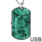 Biscay Green Black Textured Dog Tag USB Flash (Two Sides) Back