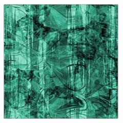 Biscay Green Black Textured Large Satin Scarf (square) by SpinnyChairDesigns