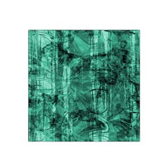 Biscay Green Black Textured Satin Bandana Scarf by SpinnyChairDesigns