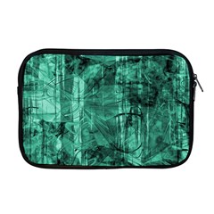 Biscay Green Black Textured Apple Macbook Pro 17  Zipper Case by SpinnyChairDesigns