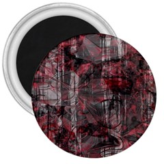 Red Black Abstract Texture 3  Magnets by SpinnyChairDesigns