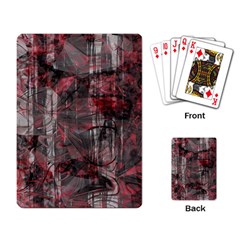 Red Black Abstract Texture Playing Cards Single Design (rectangle) by SpinnyChairDesigns