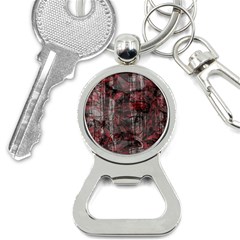 Red Black Abstract Texture Bottle Opener Key Chain by SpinnyChairDesigns