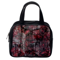 Red Black Abstract Texture Classic Handbag (one Side) by SpinnyChairDesigns