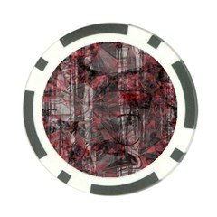 Red Black Abstract Texture Poker Chip Card Guard (10 Pack) by SpinnyChairDesigns