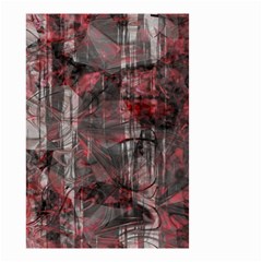 Red Black Abstract Texture Small Garden Flag (two Sides) by SpinnyChairDesigns