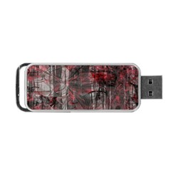 Red Black Abstract Texture Portable Usb Flash (two Sides) by SpinnyChairDesigns