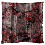 Red Black Abstract Texture Large Flano Cushion Case (One Side) Front