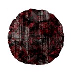 Red Black Abstract Texture Standard 15  Premium Flano Round Cushions Front