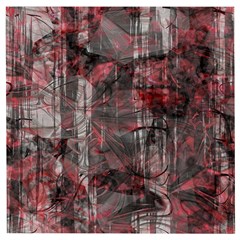 Red Black Abstract Texture Wooden Puzzle Square by SpinnyChairDesigns