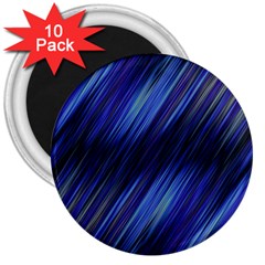 Indigo and Black Stripes 3  Magnets (10 pack) 